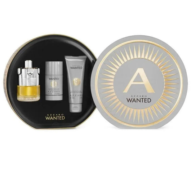 Azzaro Wanted 3 PCS Eau De Toilette 3.4 oz Spray Gift Set ~BOXED