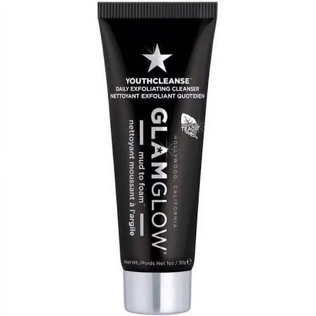 2X Glamglow Youthcleanse Daily Exfoliating Cleanser Mud To Foam 1 oz Travel Size