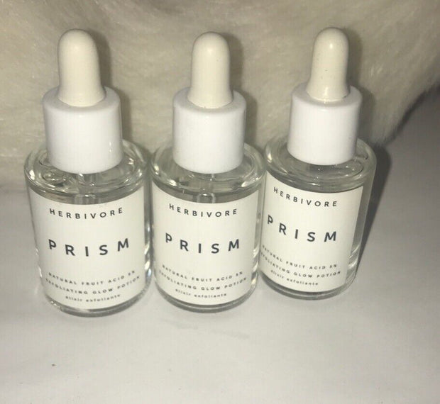 (x3) Herbivore Prism Exfoliating Glow Potion Travel Size 0.3 fl oz/10 ml  Each