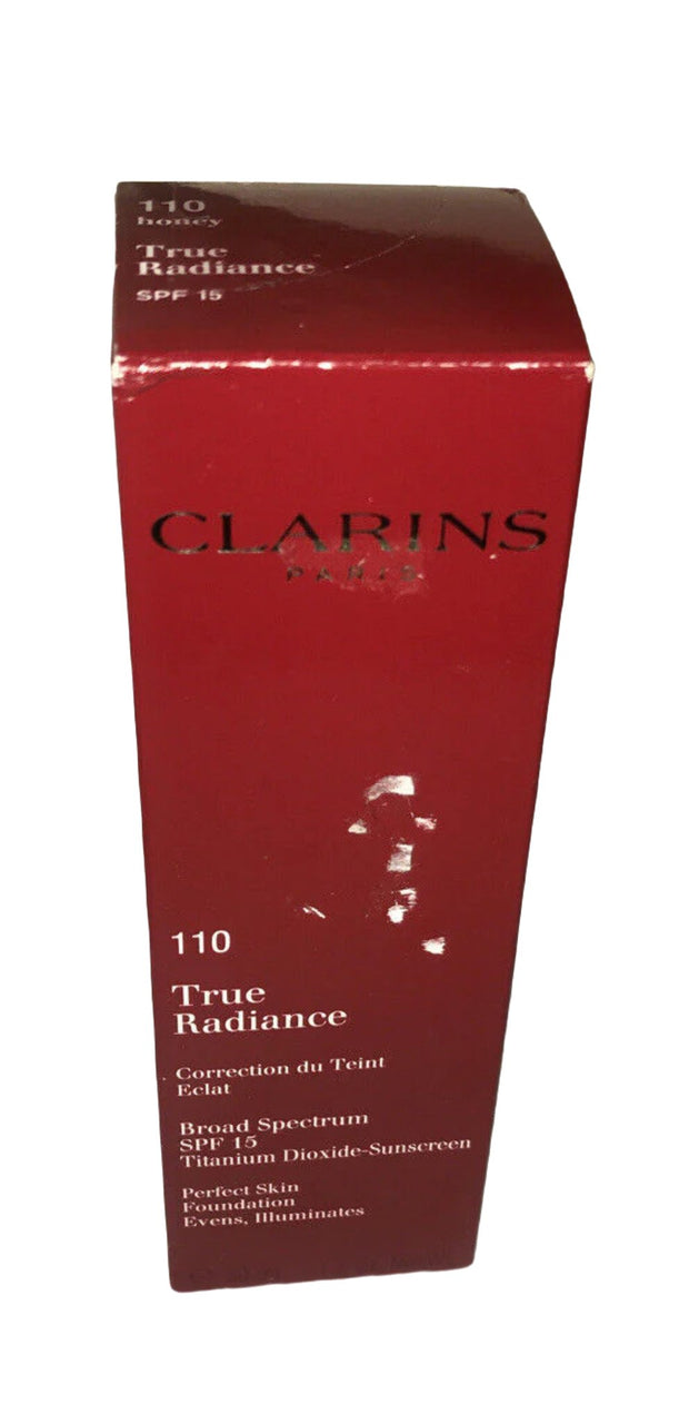 Clarins True Radiance Perfect Skin Foundation #110 HONEY SPF 15 NIB 1.1 oz.NEW