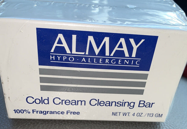 X2 Vintage Almay Cold Cream Cleansing Bar Facial Soap .Fragrance Free 4 Oz