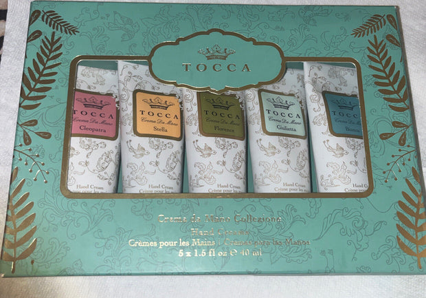 5 Pcs Tocca Hand Cream Set: Stella,Bianca,Cleopatra,Florence,Giulietta 1.5oz