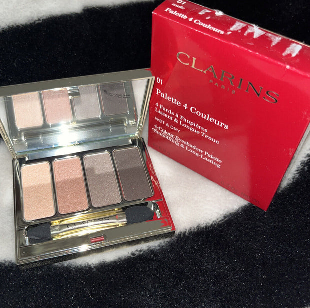 CLARINS 4 COLOUR WET & DRY EYESHADOW PALETTE~01 Nude ~BOXED