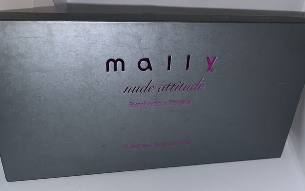 MALLY Nude Attitude Eyeshadow Palette - 12 Eyeshadows, Brush . New In Box