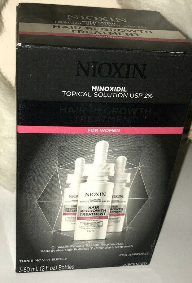 Nioxin 2% Minoxidil Hair Regrowth Treatment for Women 90 Day Supply 3 bottles