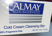 X2 Vintage Almay Cold Cream Cleansing Bar Facial Soap .Fragrance Free 4 Oz