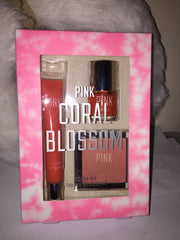 Victoria's Secret PINK Coral Blossom Kit ~Lip gloss,Blush & Nail Polish Kit~NWT