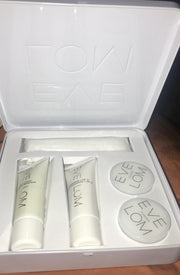 EVE LOM STARTER COLLECTION CLEANSER, MASK, MOISTURISER, MUSLIN CLOTH BOXED