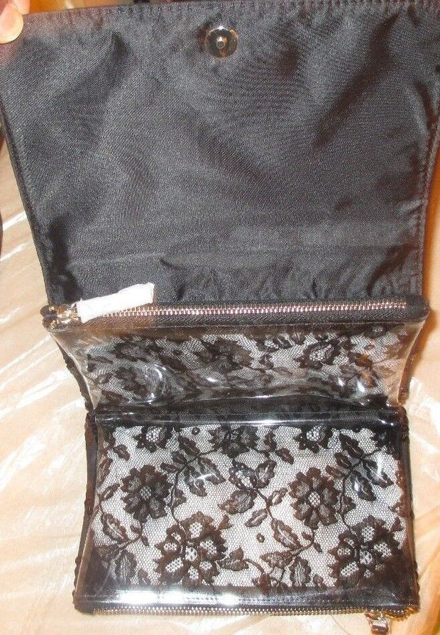 VICTORIA SECRET~BLING SEQUINS LACE COSMETIC BAG ~NWT