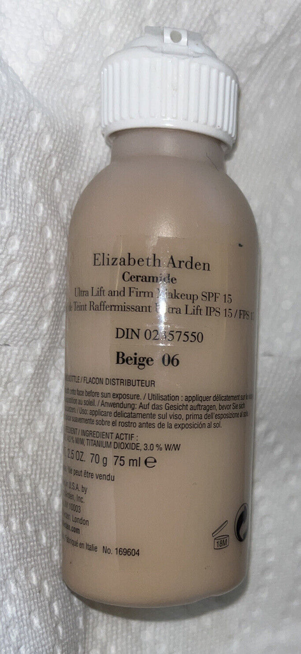 Elizabeth Arden Ceramide Beige 06 Ultra Lift and Firm Makeup SPF 15 - 2.5 OZ