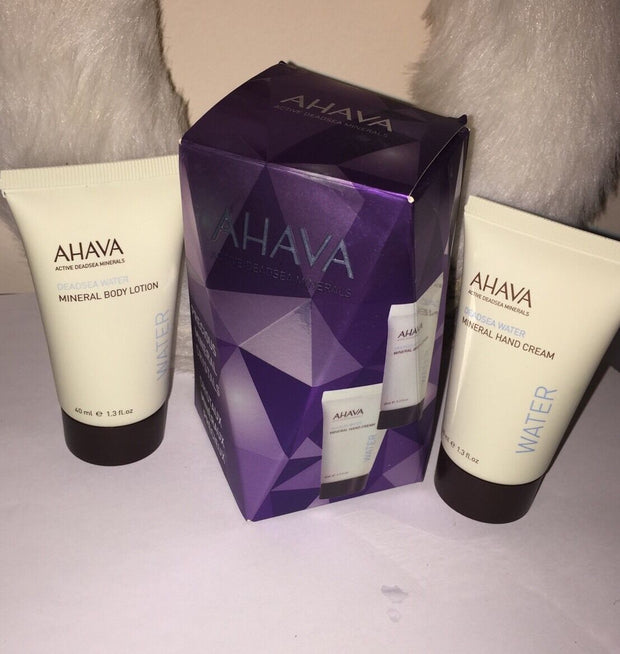 (x2) AHAVA DEAD SEA WATER MINERAL BODY LOTION & HAND CREAM GIFT SET 1.3 OZ Each