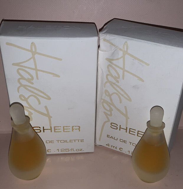 2X Halston Sheer mini bottle 0.125 oz EDT splash 4 ml NEW