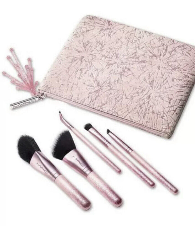 MAC Frosted Firework Collection Sparkler 6 PCs  Mini Brush Set + Bag NEW