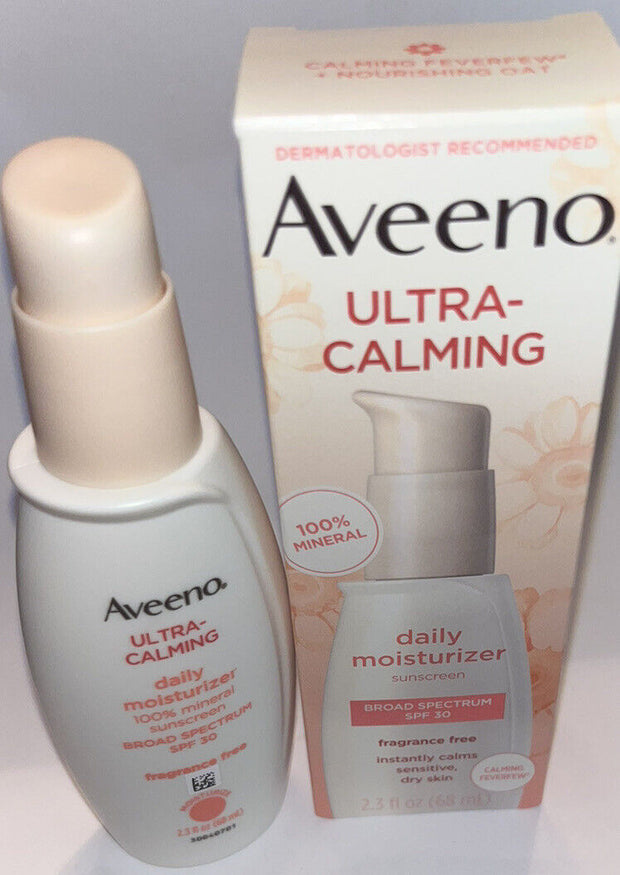 Aveeno Ultra-Calming Fragrance-Free Spf 30 Daily Moisturizer Sensitive 2.3 Oz