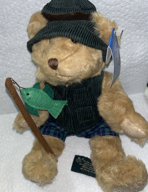 Russ Fishing Bear w/ Pole Montana Bears from the Past Fisherman 8" Plush