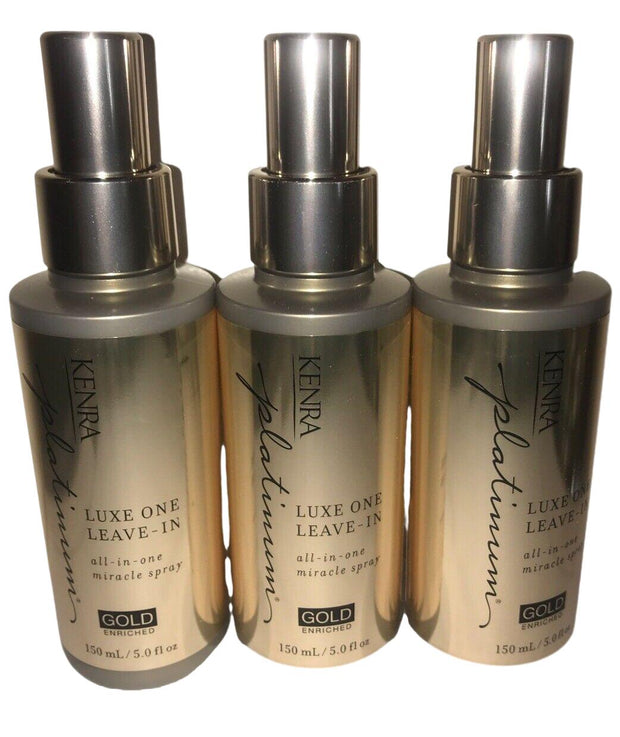 (3) Kenra Platinum Luxe One Gold Leave In Miracle Spray 5 oz