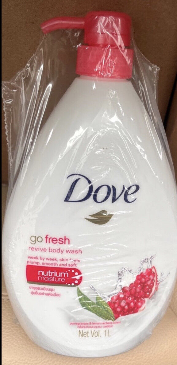 Dove Go Fresh Revive Body Wash Pomegranate & Lemon Verbena Scent, 1L (Pack of 2)