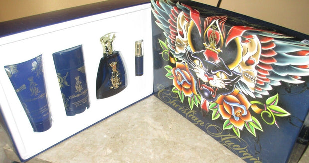 ED HARDY~CHRISTIAN AUDIGIER~ 4 Pcs Eau De Toilette Gift Set For Men ~BOXED