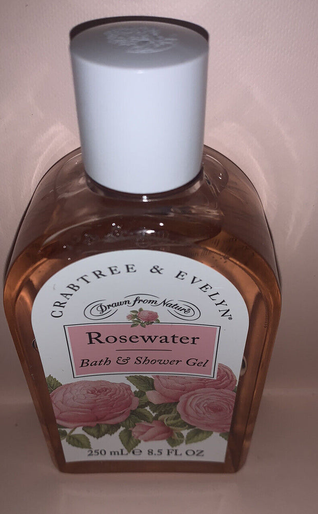 CRABTREE & EVELYN CLASSIC ROSEWATER BATH & SHOWER GEL~8.5oz BOTTLE~