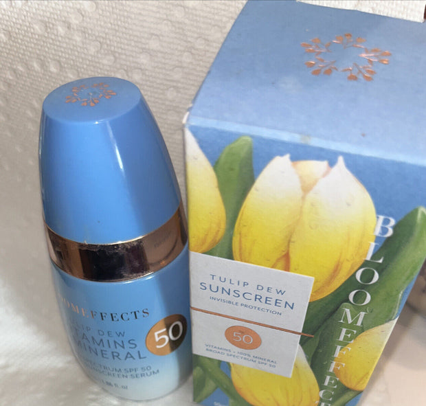 NIB Bloomeffects Tulip Dew Sunscreen 55 ml/1.86 oz Exp 04/2024