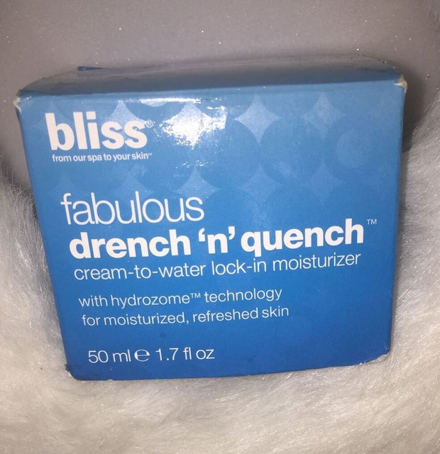 BLISS FABULOUS DRENCH 'N' QUENCH CREAM-TO-WATER LOCK-IN MOISTURIZER 1.7 OZ BOXED