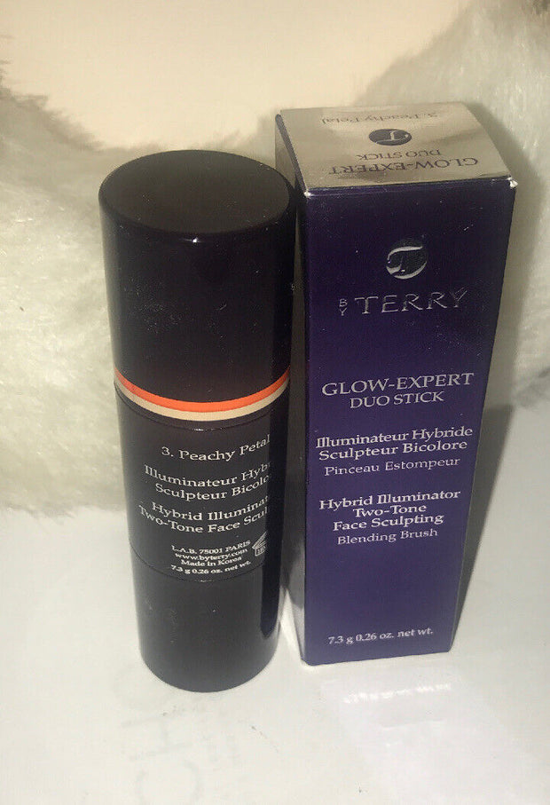 BY TERRY # 3 Peachy Petal GLOW-EXPERT DUO STICK 7.3g Illuminator Face Sculpting.