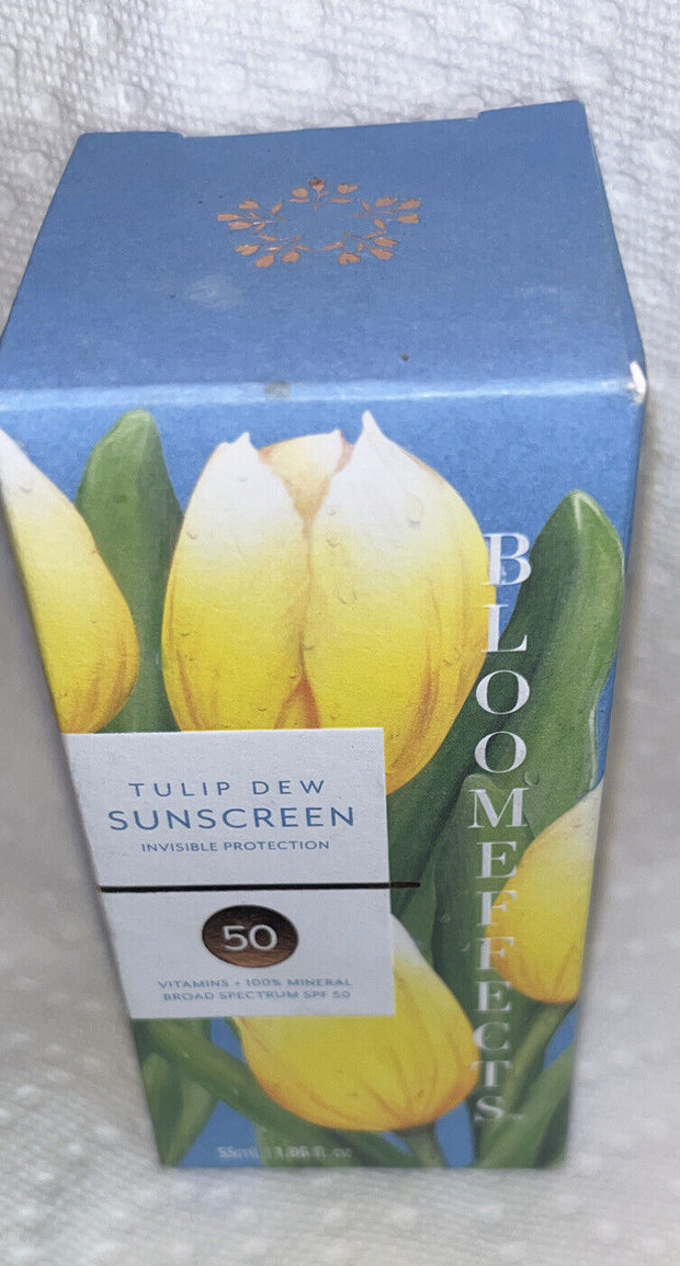 NIB Bloomeffects Tulip Dew Sunscreen 55 ml/1.86 oz Exp 04/2024