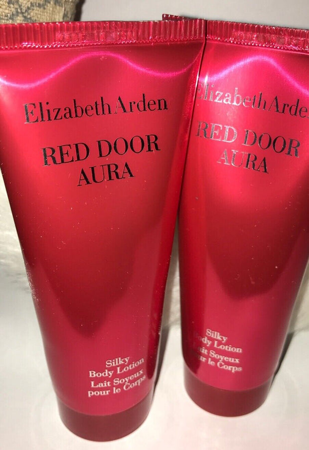 2 X RED DOOR Aura Silky Body Lotion Elizabeth Arden 3.3 oz Each ~ New Unboxed