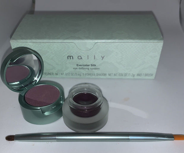 Mally Silk Eye Liner & Powder Eye Shadow Duo & Brush~ Dreamy Plum ~New In box