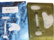 M-61 Powerful Skincare Clear Quartz Gua Sha & Clear Quartz Face Roller Bundle