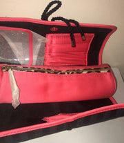 Victoria's Secret, travel With Me, Roll Up Cosmetic Bag w/ Bow, BLACK NWT