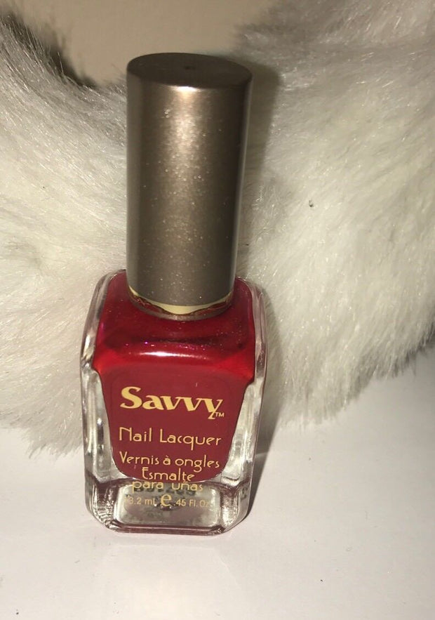 NEW  SAVVY NAIL POLISH LACQUER STOP LIGHT RED.