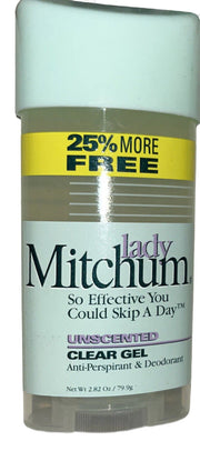 Lady Mitchum Clear Gel Antiperspirant & Deodorant, Unscented- 2.82 Oz Vintage