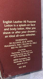 Vintage Rare Large ENGLISH LEATHER All-Purpose Lotion 8 oz MEM Co New