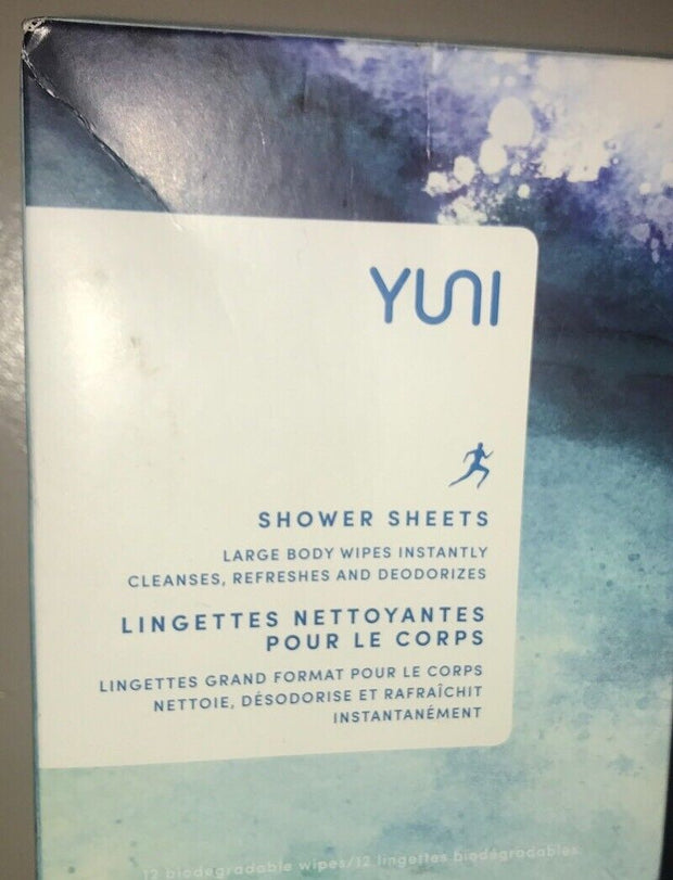 Yuni - Shower Sheet Body Wipes - 12 Wipes NEW