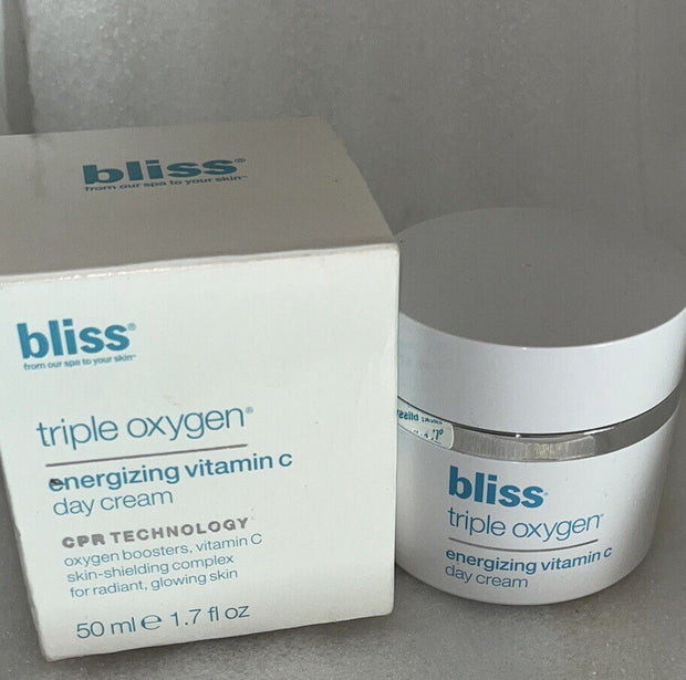 Bliss Triple Oxygen Energizing Vitamin C Day Cream 1.7 Oz Sealed Jar