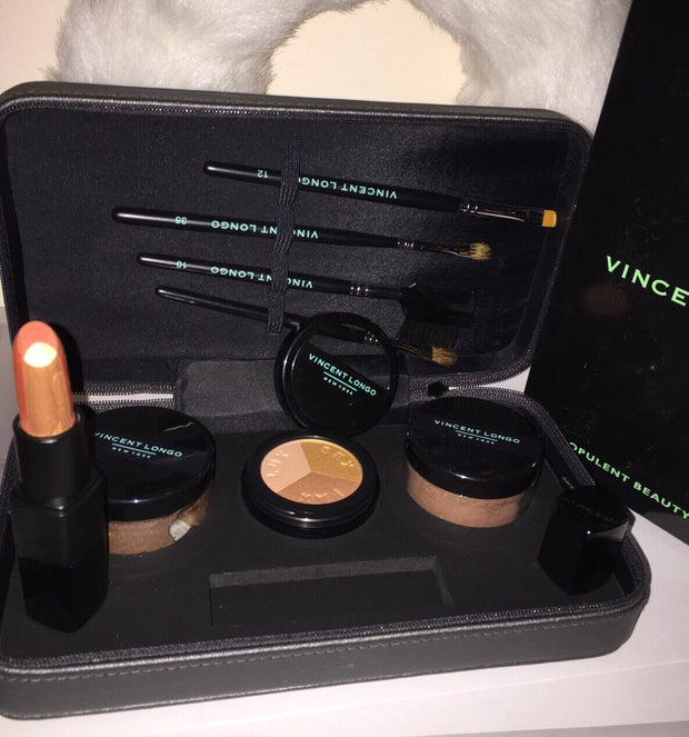 Vincent Longo Opulent Beauty Box ~ Powder,Shadow,LipStick & Tools~BRONZE~BOXED