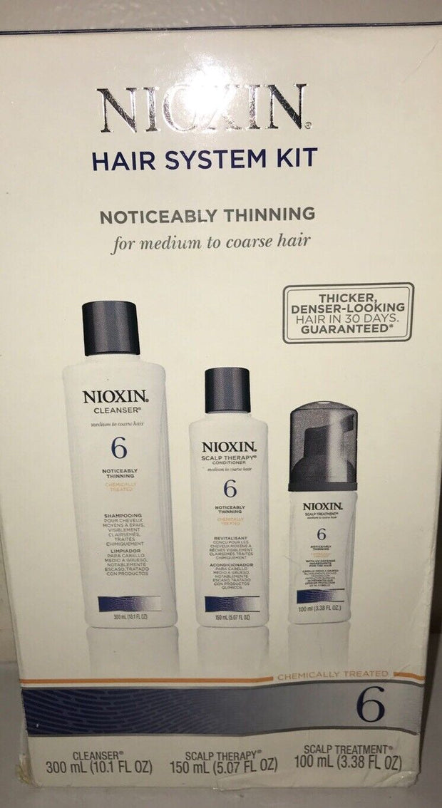 Nioxin Noticeably Thinning System 6 Thick Treat System Kit Medium to Course Hair