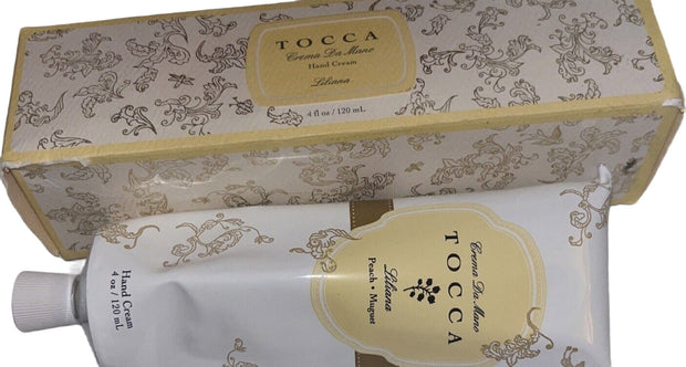 TOCCA Hand Cream LILIANA - FLORAL, NEROLI, PEACH- SEALED Metal tube 4 fl oz