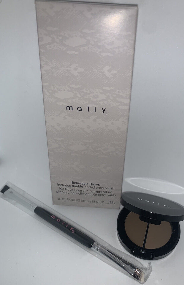 MALLY Double-Ended Brow Brush & Believable Brows Duo Kit - TAUPE