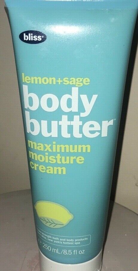 Bliss LEMON SAGE Body Butter  Maximum Moisture Cream - 8.5 Oz - New