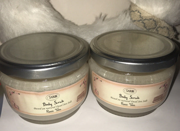 2 Sabon BODY SCRUB Rose Tea 11.3 oz Each