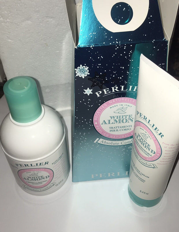 Perlier White Almond 500 Ml Bath Cream & 250ml body cream Gift Set. NEW