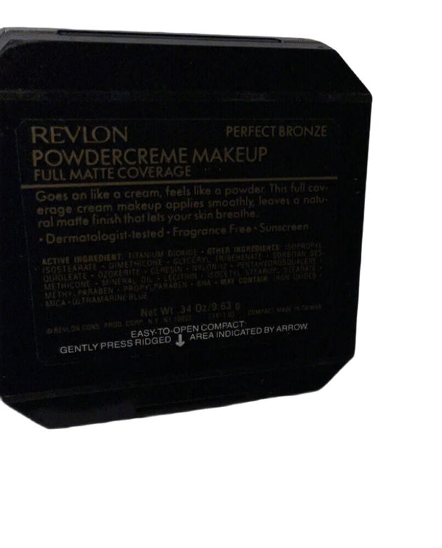 Revlon Powdercreme Full Matte Coverage Makeup Perfect Bronze