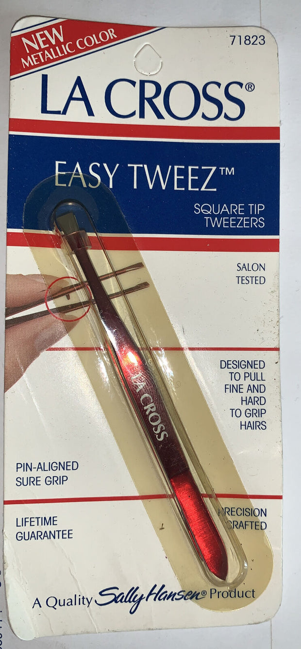 Sally Hansen La Cross Easy Tweeze Square Tip Tweezers 71823 Red color NEW