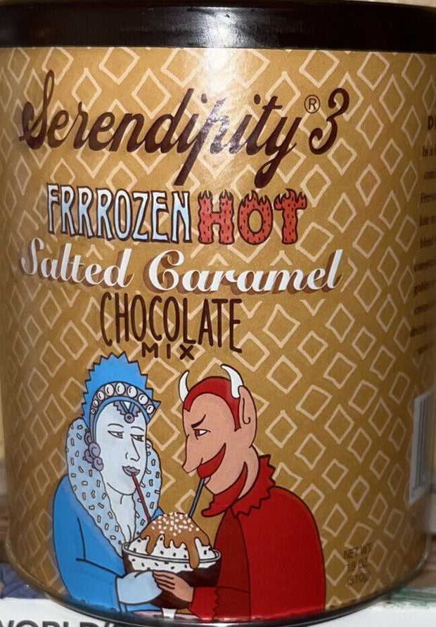 Lot of 2 Serendipity 3 Frrrozen Hot Chocolate & Salted Caramel Mix 18oz Canister