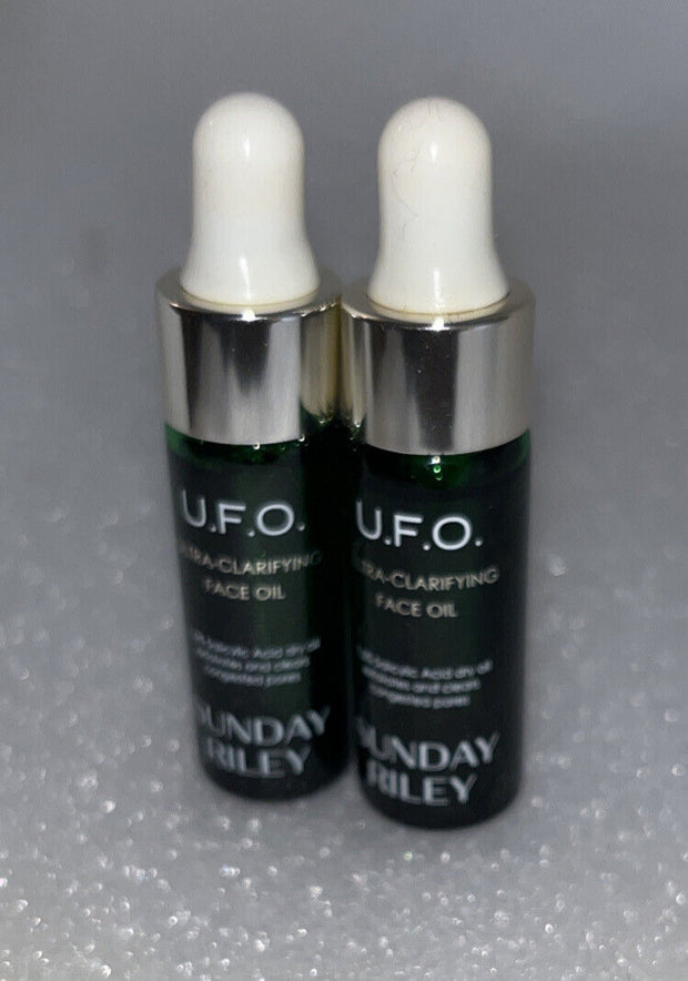 2 x Sunday Riley U.F.O Ultra-Clarifying Acne Treatment Face Oil 5ml/0.17oz MINI