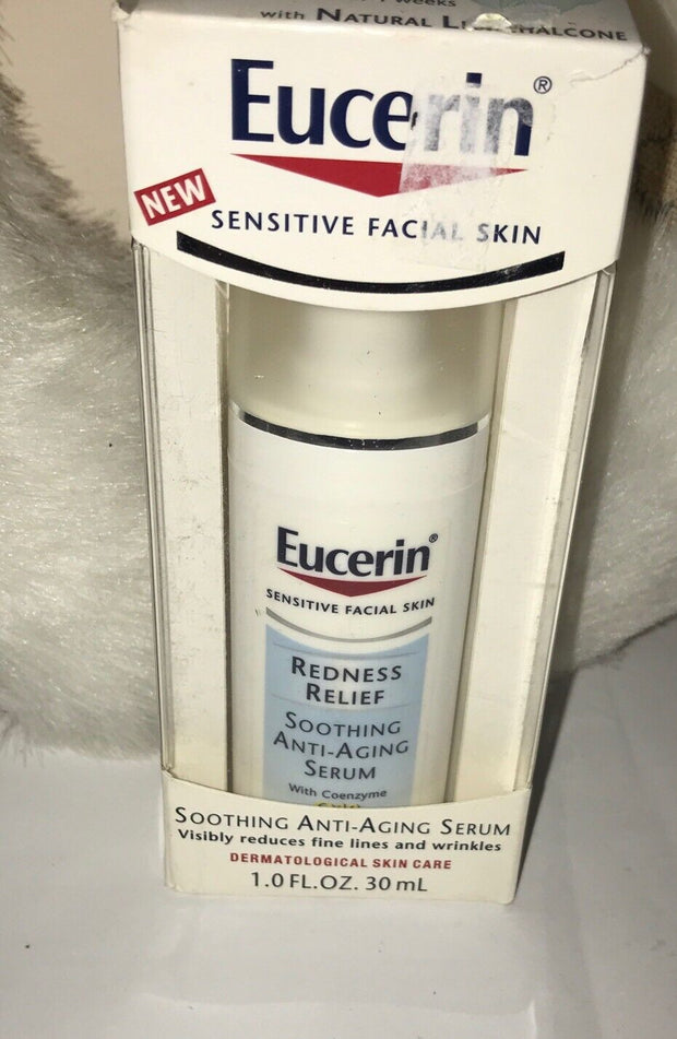 Eucerin Redness Relief Soothing Anti-Aging Serum 1 fl oz NEW IN BOX