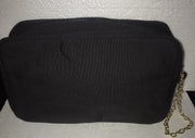 Yves Saint Laurent YSL Black Cosmetic Bag  With Gold Wristlet Chain  ~NEW