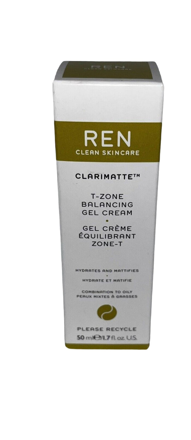 REN CLEAN SKINCARE CLARIMATTE T-ZONE BALANCING GEL CREAM (NIB/Full Size 1.7oz)